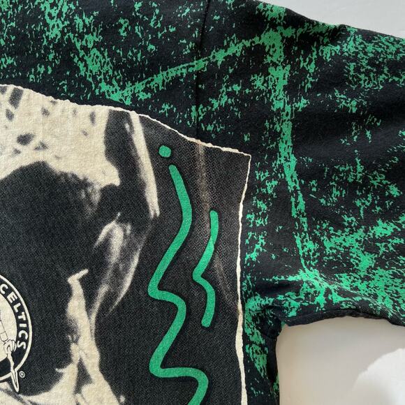 Vintage Boston Celtics AOP Salem Sports 1992 NBA Shirt Single Stitch Sleeve L - Picture 9 of 12